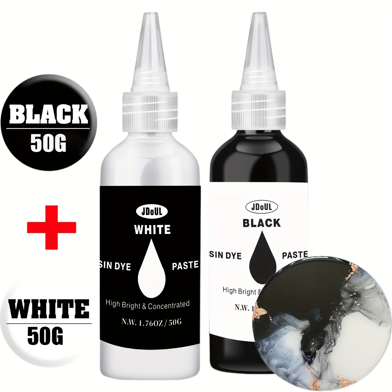 White/black Epoxy Resin Pigment Paste - 3.52oz / 100g High Concentrated Resin Dye Paste For Resin Ocean Waves, Cells, Lacing, Art Crafts