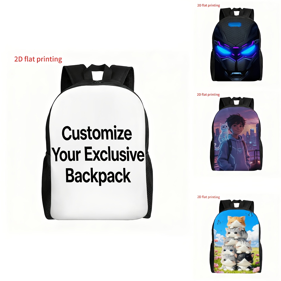 TEMU 1 Customizable Backpack, A Large-capacity Multi-functional Single-shoulder Bag. Personalized Photos Added With Names Or For Printing. Ideal For