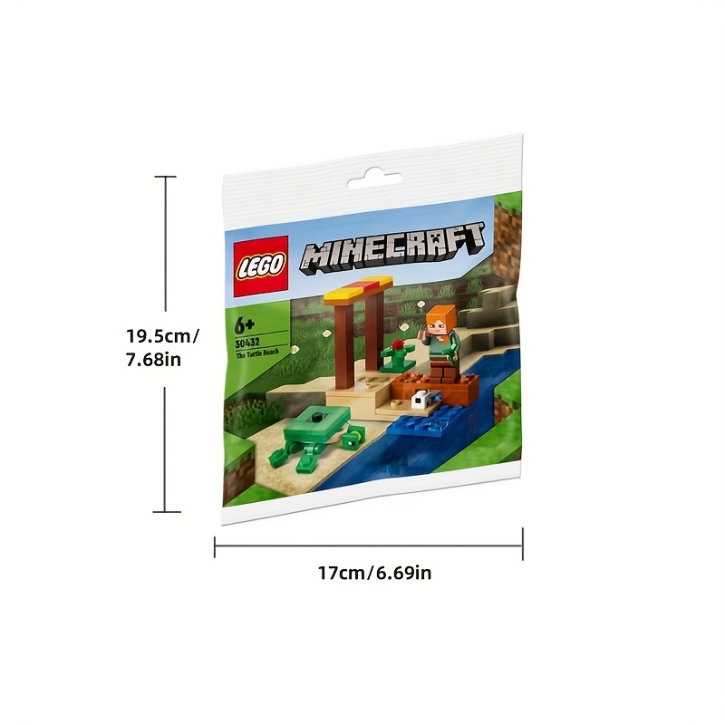 LEGO Minecraft 30432 Turtle Beach Building Set - Holiday Gift for Ages 6+ with Snowy Mountain Scene, Red Flowers & Waterfall, Mixed Colors, Durable ABS Plastic Blocks for Creative Play, Christmas Gift Item, Advent Calendar Item, Outdoor Playset, Vibrant Design, Sturdy Construction