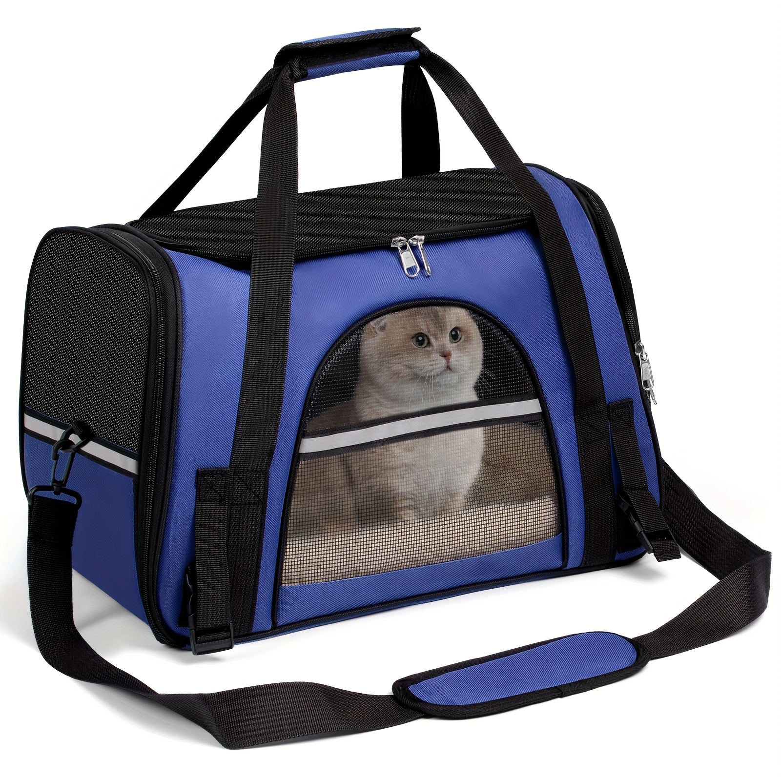 cat carriers for cats secure zipper anti escape   backpack   ventilated foldable   travel bag car airline approved collapsible cage with breathable design