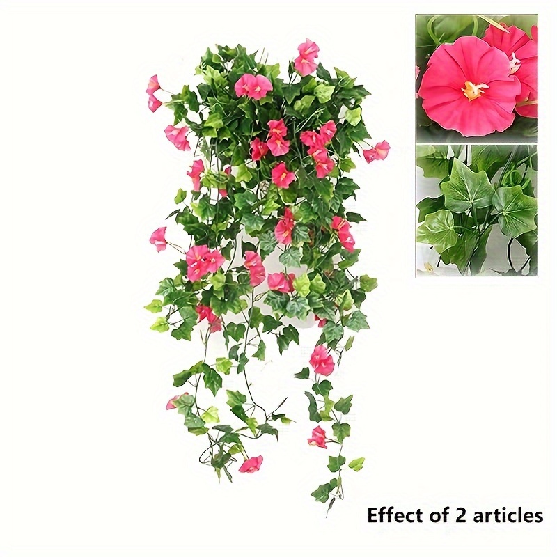

1pc, Artificial Morning Glory Hanging Decoration Ivy Plant, Suitable For Corridors, Gardens, Living Rooms, Wedding Parties And Other Decorations