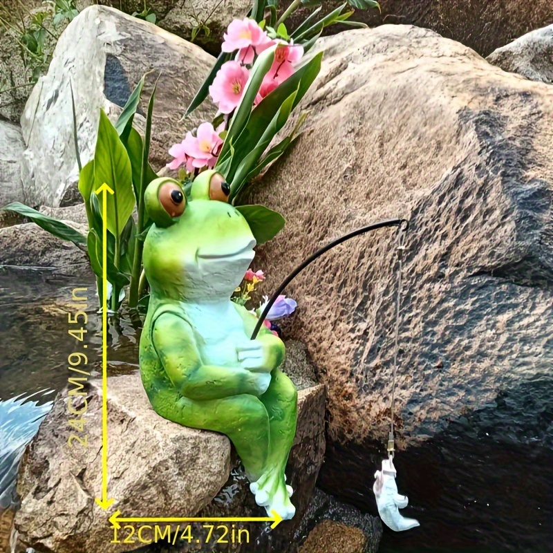 Image of A Frog Garden Statue, Frog Yard Decoration, Garden Animal Sculpture, Outdoor Gardening Gift, Suitable For , Halloween, And Christmas Garden Decor