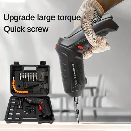 item picture 14 47pcs cordless electric screwdriver screw gun compact portable screwdriver kit for electric drill sets adjustable design durable battery high torque additions for lovers and professionals