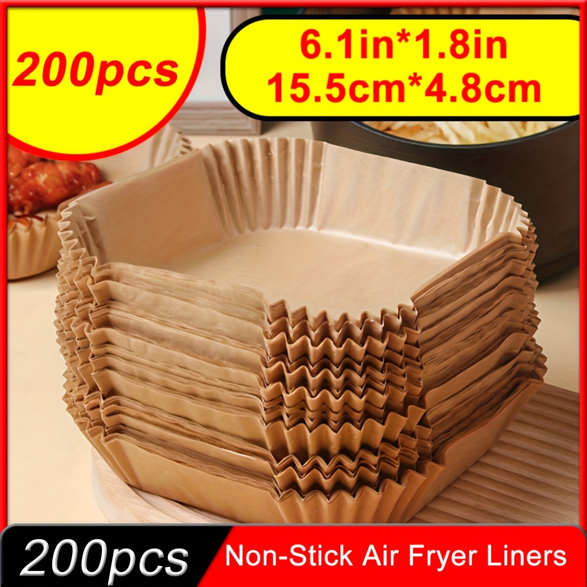 

Easy-clean Non-stick Air Fryer Liners - Perfect For Baking, Roasting & Reheating - Disposable Square Paper Sheets For Quick Kitchen Cleanup