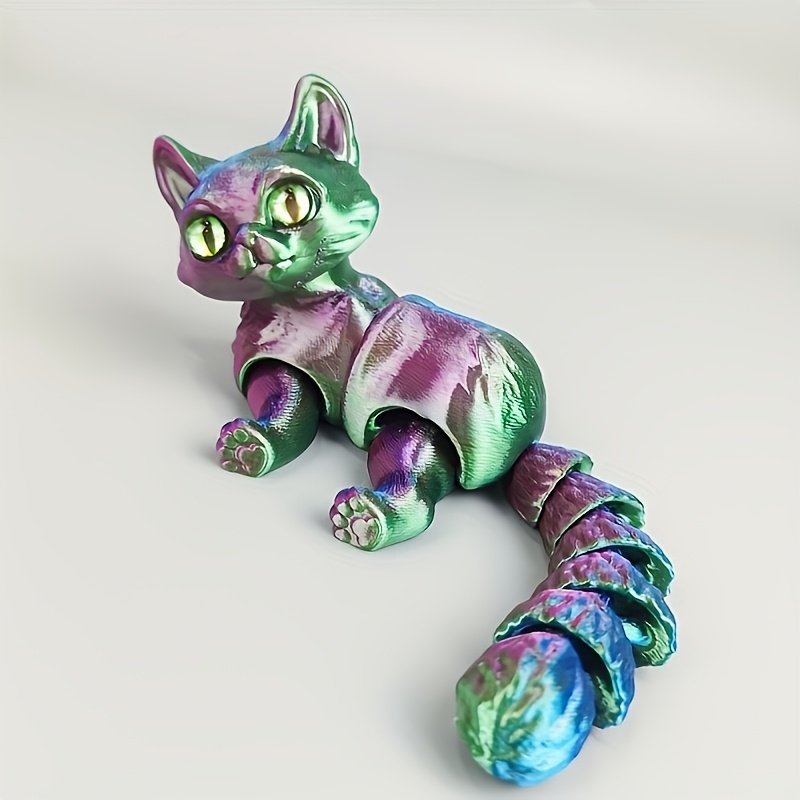 

1pc Mardi Gras Cat Figurine - Plastic, No Electricity Needed, Christmas, Halloween, Easter, Graduation Gift