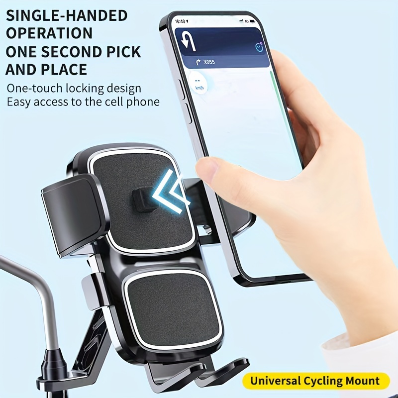 

Universal Handlebar Phone Mount For Motorcycles And Bicycles, Adjustable Shockproof Phone Holder, Abs Material, Fits Devices With Handlebar Diameter 15-28mm