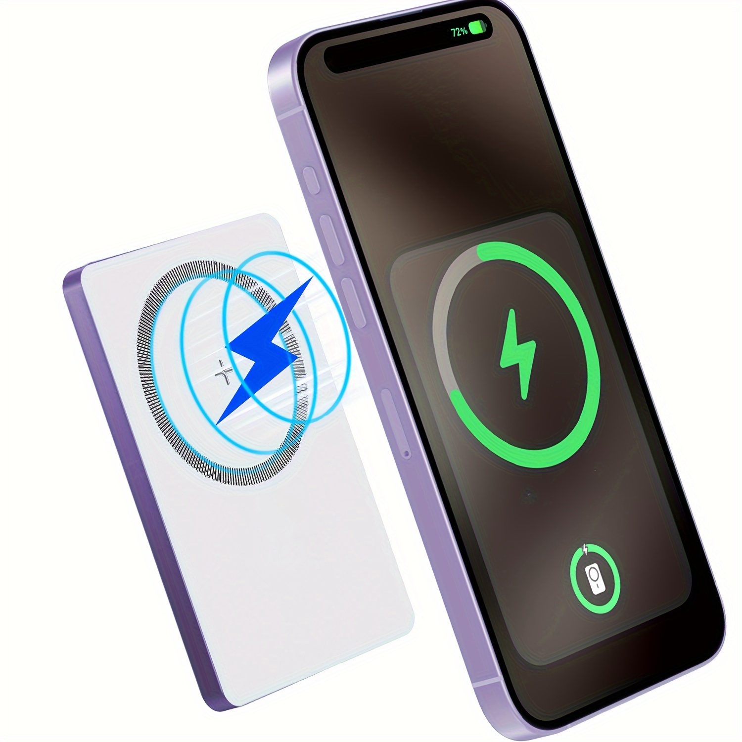 

Battery Pack, 5000mah Magnetic Power Bank With Type-c Cable 20w Pd Fast Charging Lighting Wireless Portable Charger For Iphone 15/14/13/12/pro/pro Max