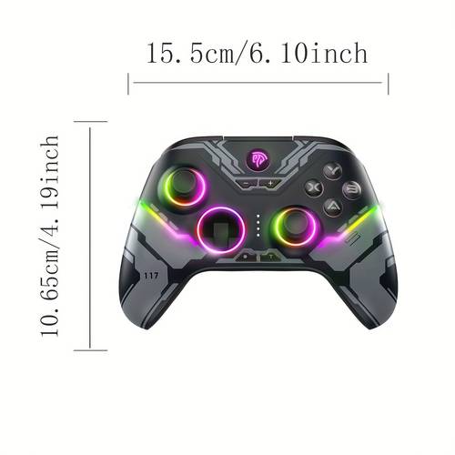 x15pcs controller wireless bt controller with hall hall triggers rgb lighting drift no dead zone work for windows pc android steam and switch