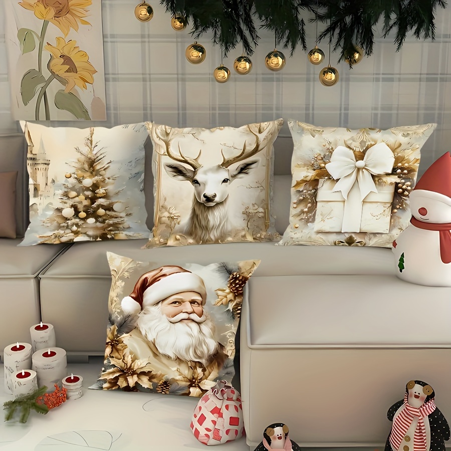 

4pcs Christmas Decor Set - , & , For & Bedroom