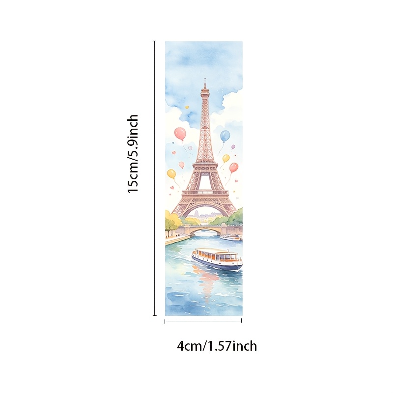 TEMU 20 Marcadores de Libros de Acuarela Eiffel de París, Marcadores de Página Románticos y Estéticos, Adecuados para Amantes de los Libros, Jóvenes