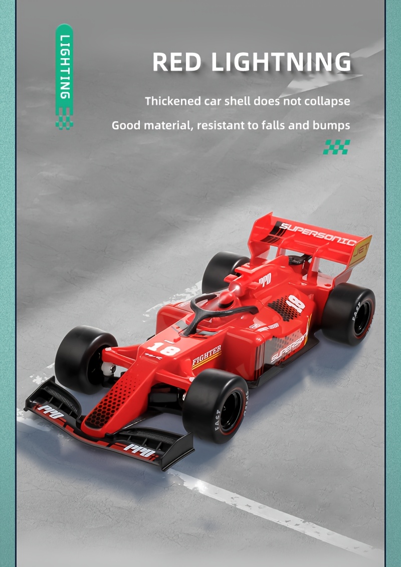 1:18 Scale RC Drift Toy Car - High-Speed Drift with Spray Technology, All-Terrain Performance, Cool Lighting, Red & Green, Rechargeable Battery, Perfect Birthday Gift, RC Car Toy, Sleek Design, Durable Plastic