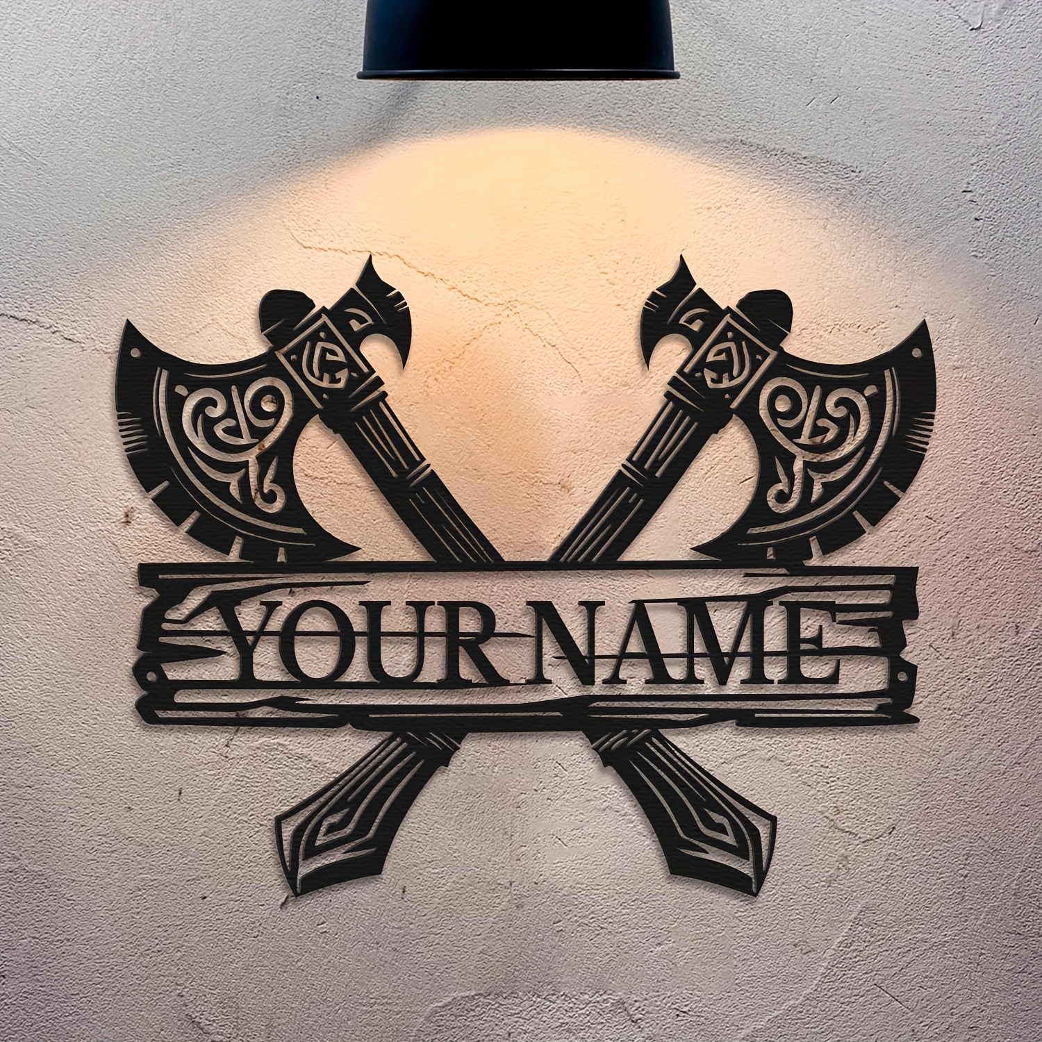 

Customized - Wall Sign - Personalized Name, Black Aged , Axe Design, Ideal For Living Room Decor, Halloween And Christmas, Great For Halloween Home Decoration, For Christmas, Thanksgiving.