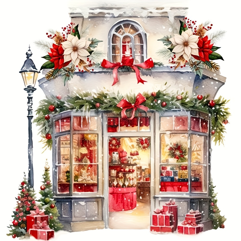 

Christmas Ambiance Shop Diy 5d Diamond Painting Kit, Round Acrylic Diamond Embroidery Cross Stitch Art, Diamond Art Craft For Wall Decor And Surprise Gift