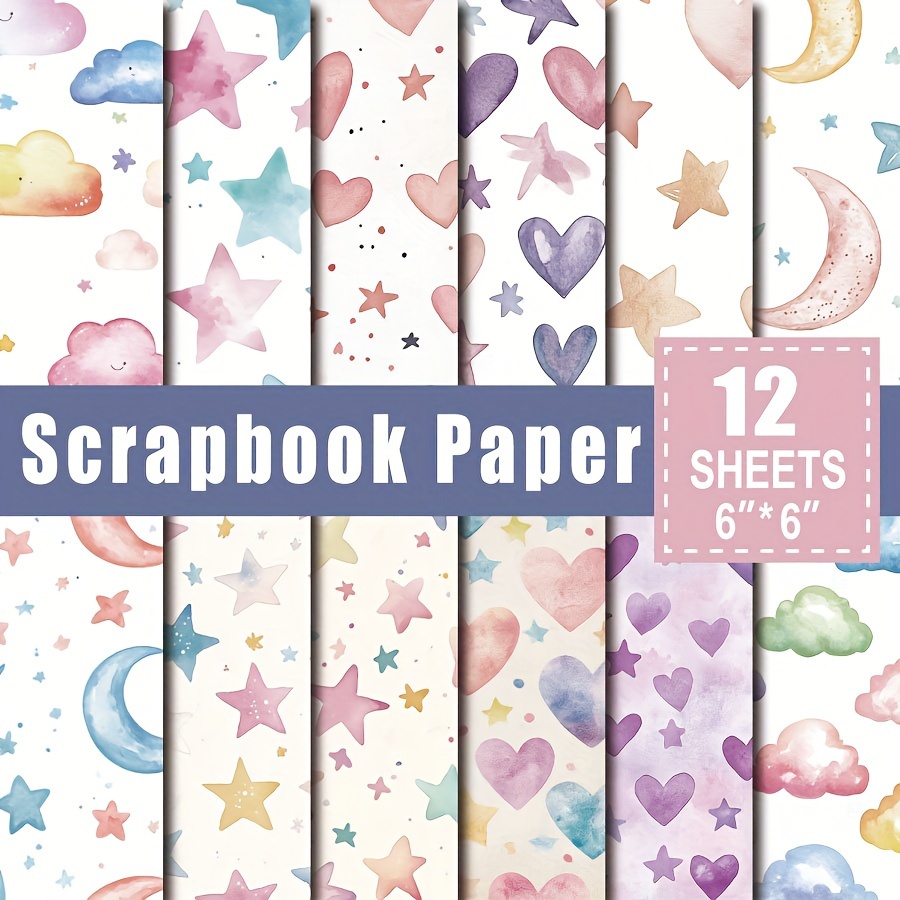 

Candy Watercolor Heart Paper Pad - 12 Sheets, 6x6 Inch, Diy Craft Cardstock For Journaling & Card Making