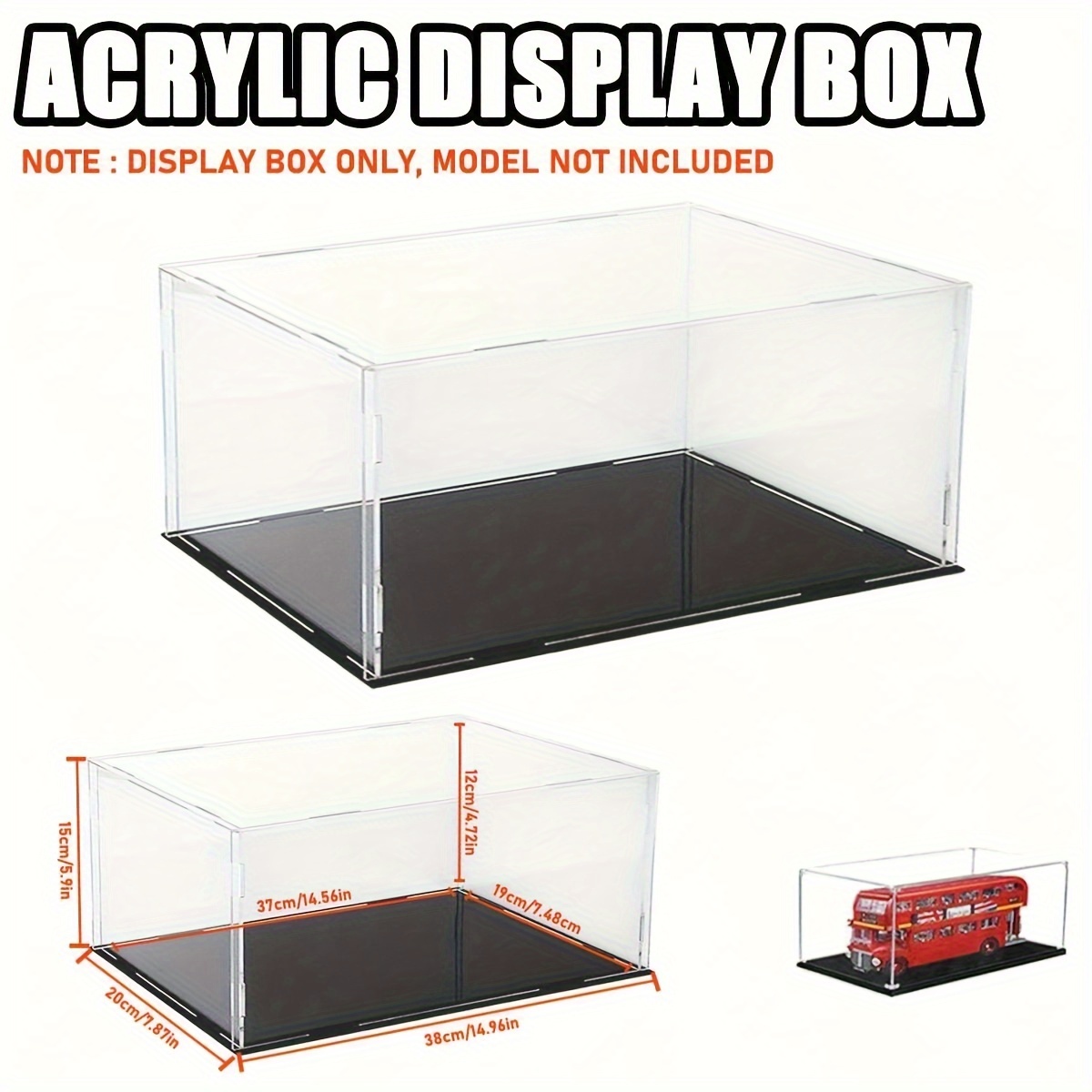 

Eduvanku Acrylic Display Case For Diecast Models, 1:14 Scale, Transparent With Removable Base, Abs Material, Collectible Car Protector Storage Container, 37x19x12cm