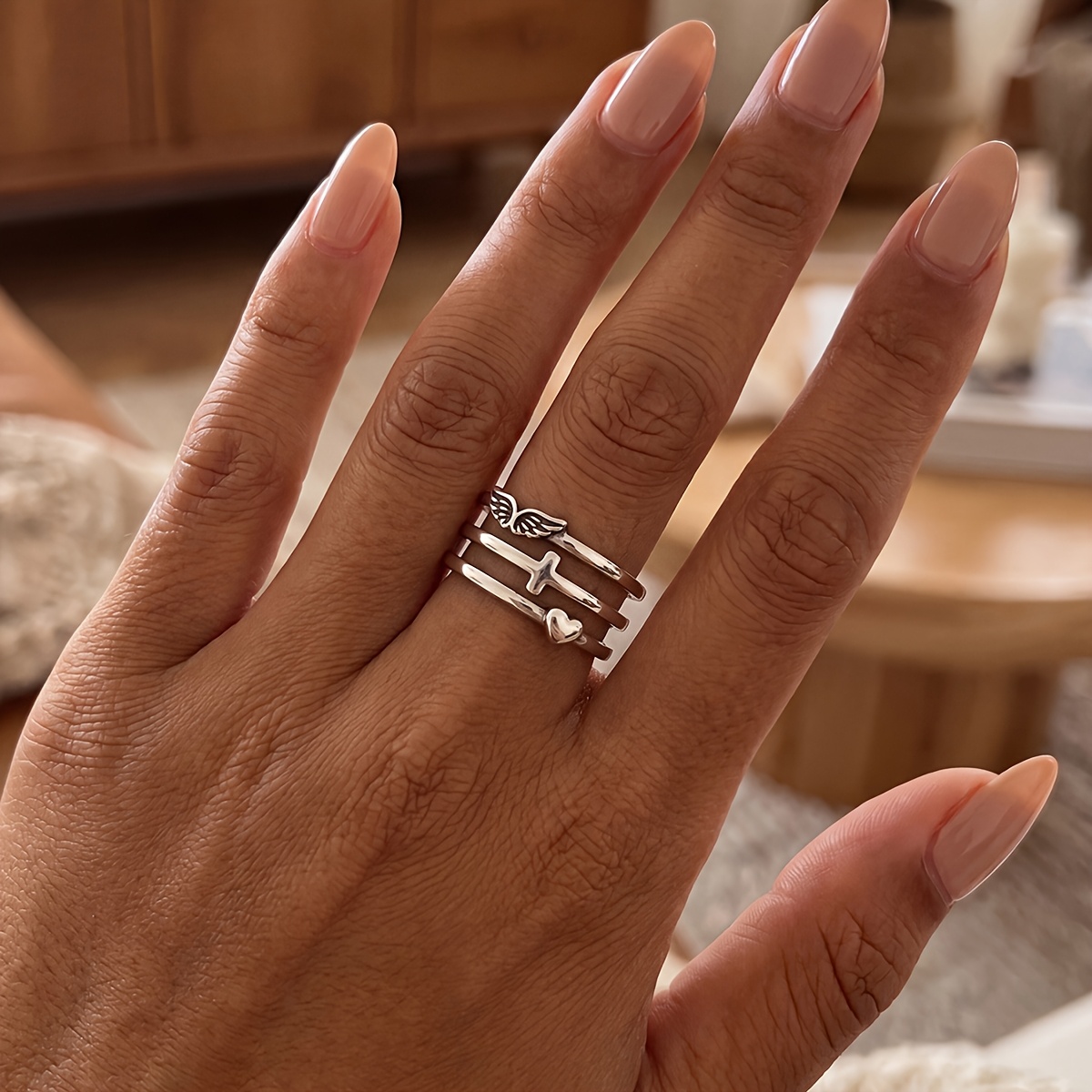 Winged Heart Vintage Ring, Thoughtful Gift