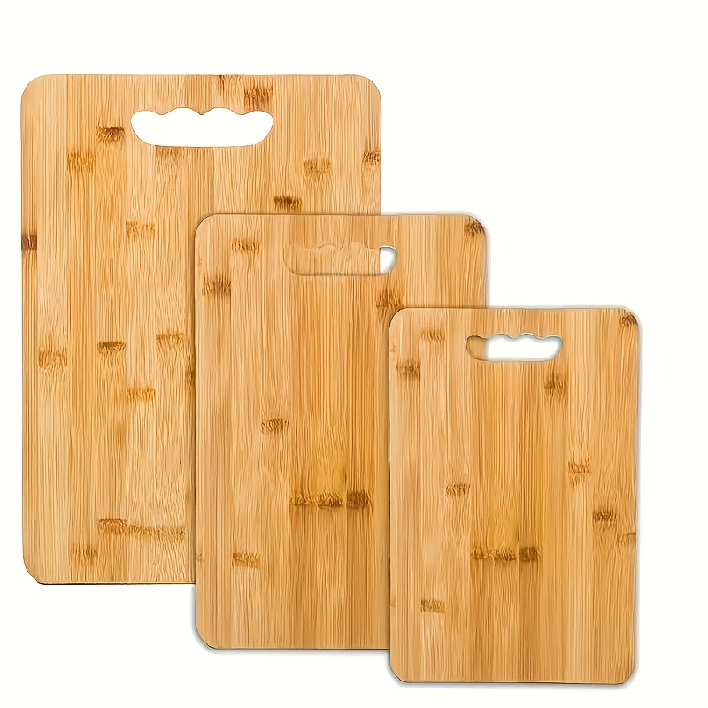 3pcs Bamboo Cutting Board Set - Double-sided Kitchen Chopping Boards For Vegetables, Cheese, And Serving, Durable And High-quality Wooden Boards