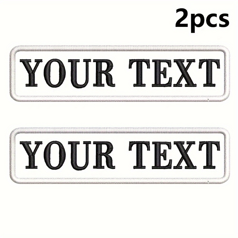 TEMU 2 Custom Embroidered Name Patches, Personalized Text Fabric Patches For Clothing And Backpack Decoration, With Hook And Loop Backing