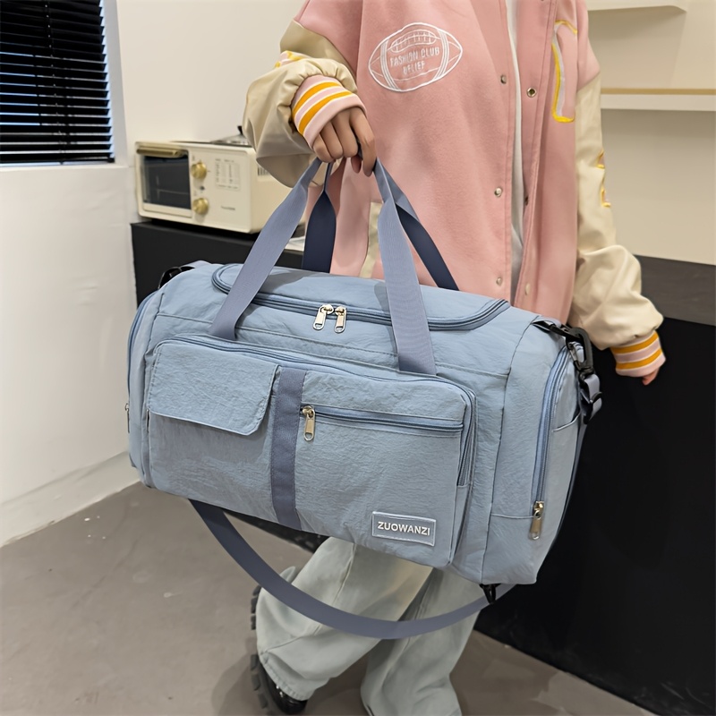 Bolsa de viaje de tres en uno 2025, Bolsa de equipaje, Separación seca y húmeda multifuncional de gran capacidad para viajes cortos, Bolsa de yoga, Puede ser atada a la maleta, Almacenamiento plegable, Compartimiento independiente para zapatos, Mochila transversal