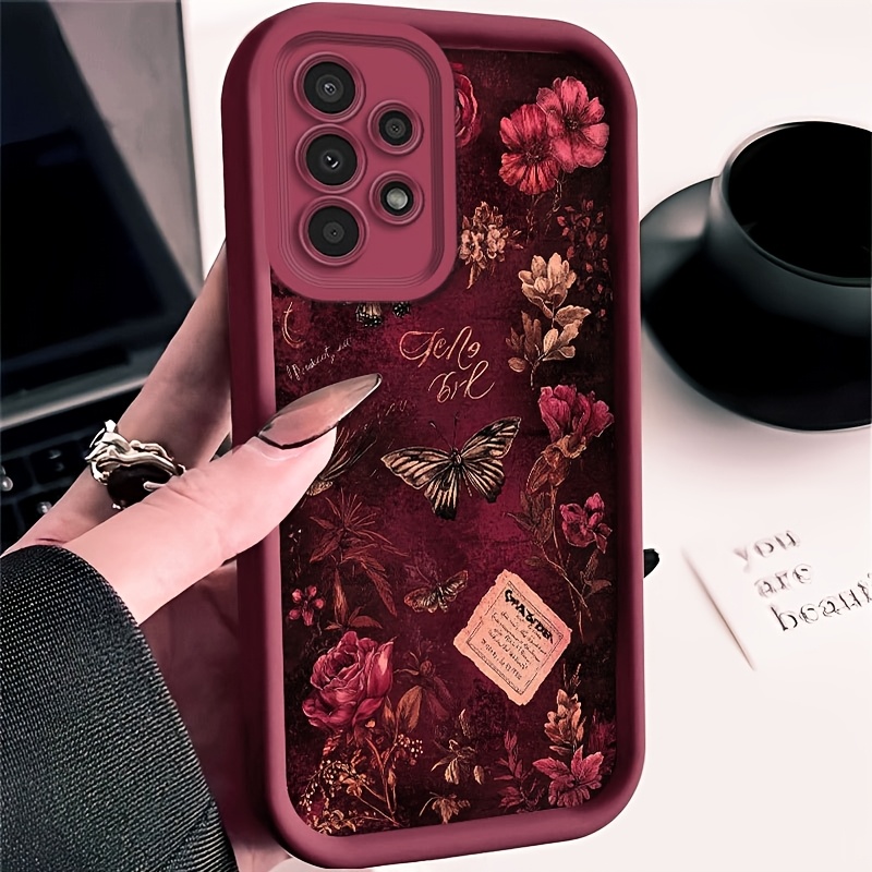 TEMU Phone Case - Artistic Retro Floral Phone Case For Galaxy S20/s21fe/s22ultra/s23+/s24
