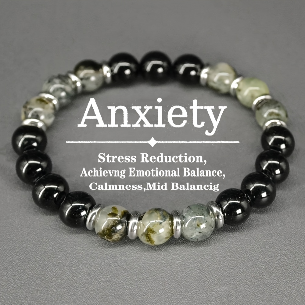 Natural Stone and Qianren Stone Elastic Bracelet | Anxiety Relief and Emotional Balance, Handcrafted, Suitable for Daily Wear by Both Men and Women, Perfect Jewelry Gift for Family and Friends
