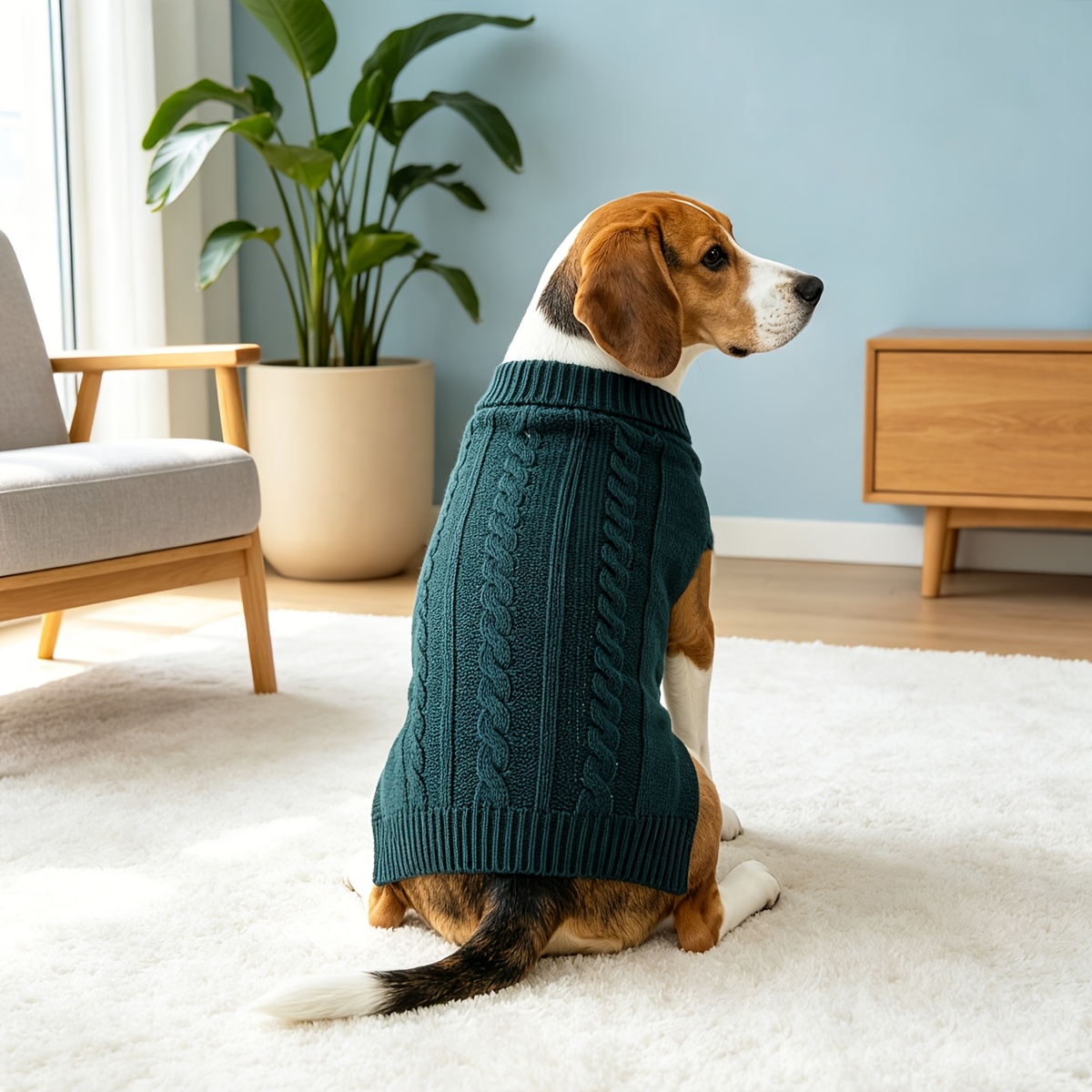 Image of 1pc Sweater For Medium & Large Dogs - Soft Cozy Knit Turtleneck Winter Apparel, Elastic Warm Pullover For French Bulldog, Labrador, Rottweiler, Dog Sweater, Comfortable Dogwear