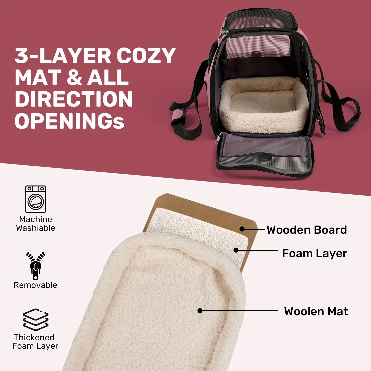 cat carriers for cats secure zipper anti escape   backpack   ventilated foldable   travel bag car airline approved collapsible cage with breathable design