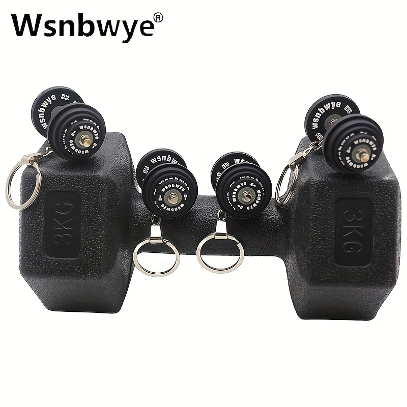 

Wsnbwye Mini 15kg Barbell & Dumbbell Keychain Set - Sporty Black Zinc Alloy, Pvc, Fitness Gift