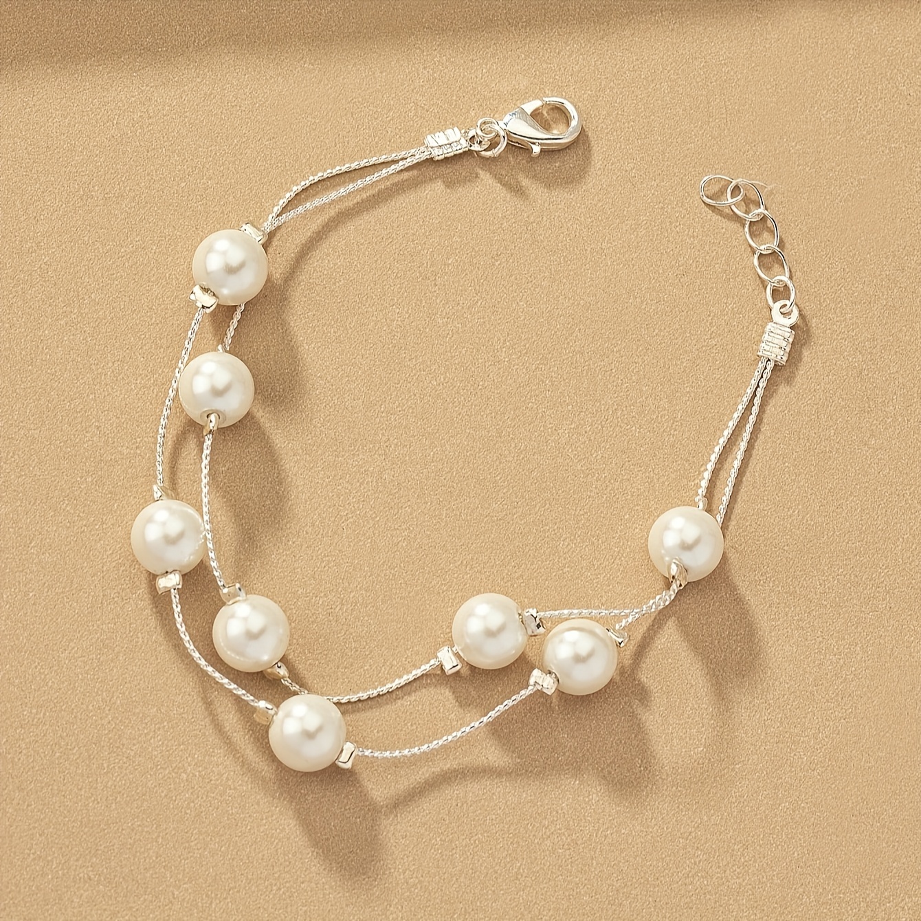 Stylish Retro Minimalist Layer Pearl Bracelet