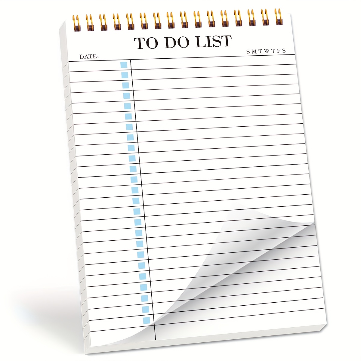 Image of To Do List Notepad, Undated Daily Planner Notepad With To Do List Notebook Checklist Planner Spiral Cover Notepad For Office Supplies, , 52 Sheets, 5.71"*8.66" A5 Size