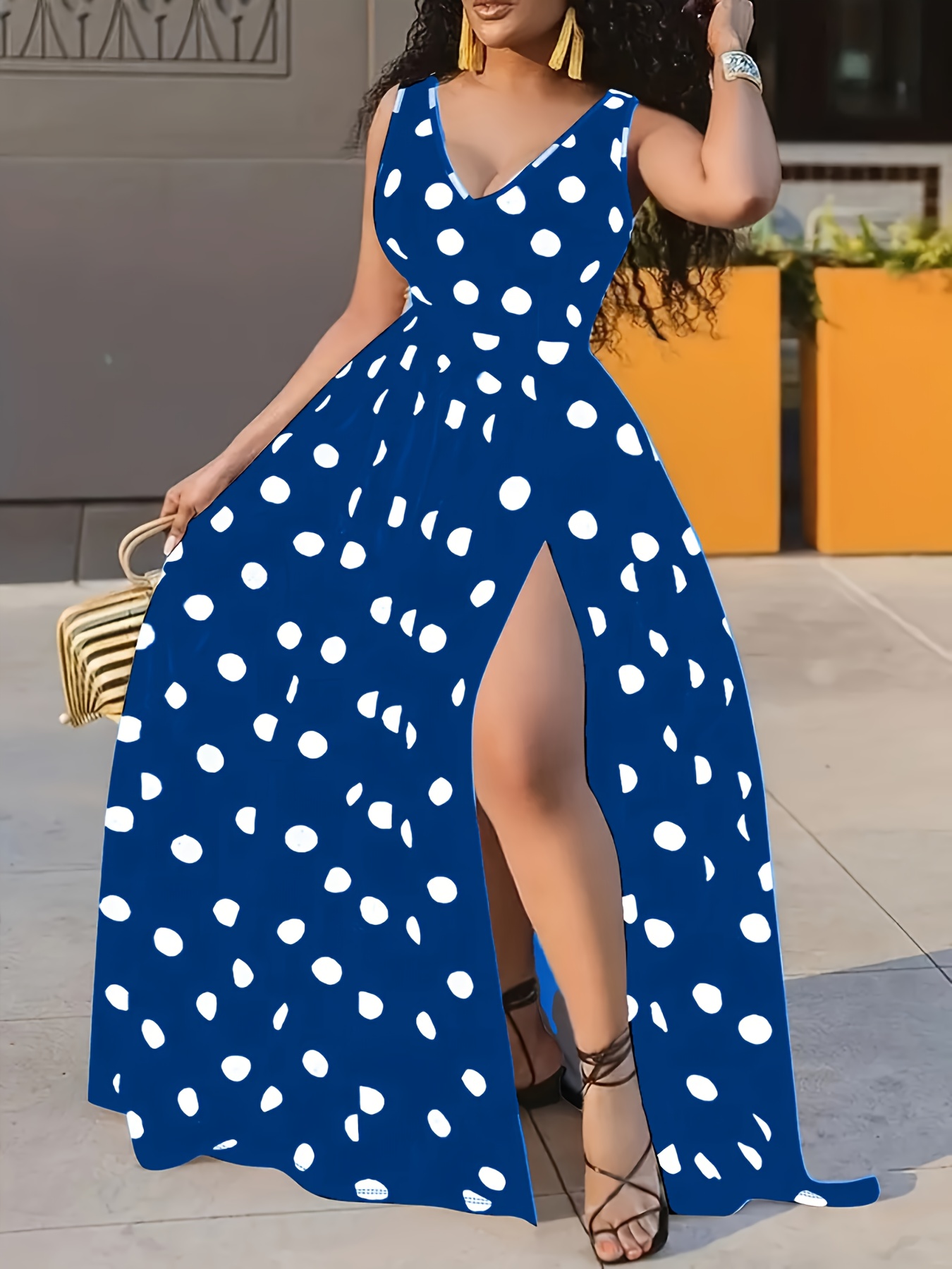 knee length dresses for ladies Final Sale Plus Size Tank Maxi Dress in Chiffon in Green with Zebra Print Summer main image 0