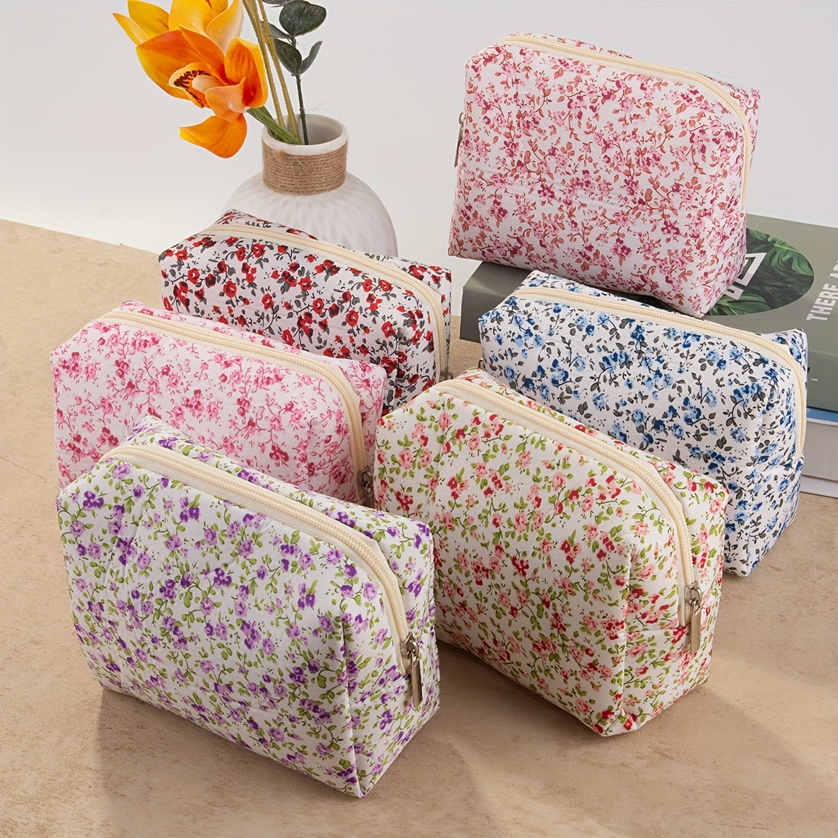 1  floral bag   enough for outdoor   storage and a convenient toiletry pouch
