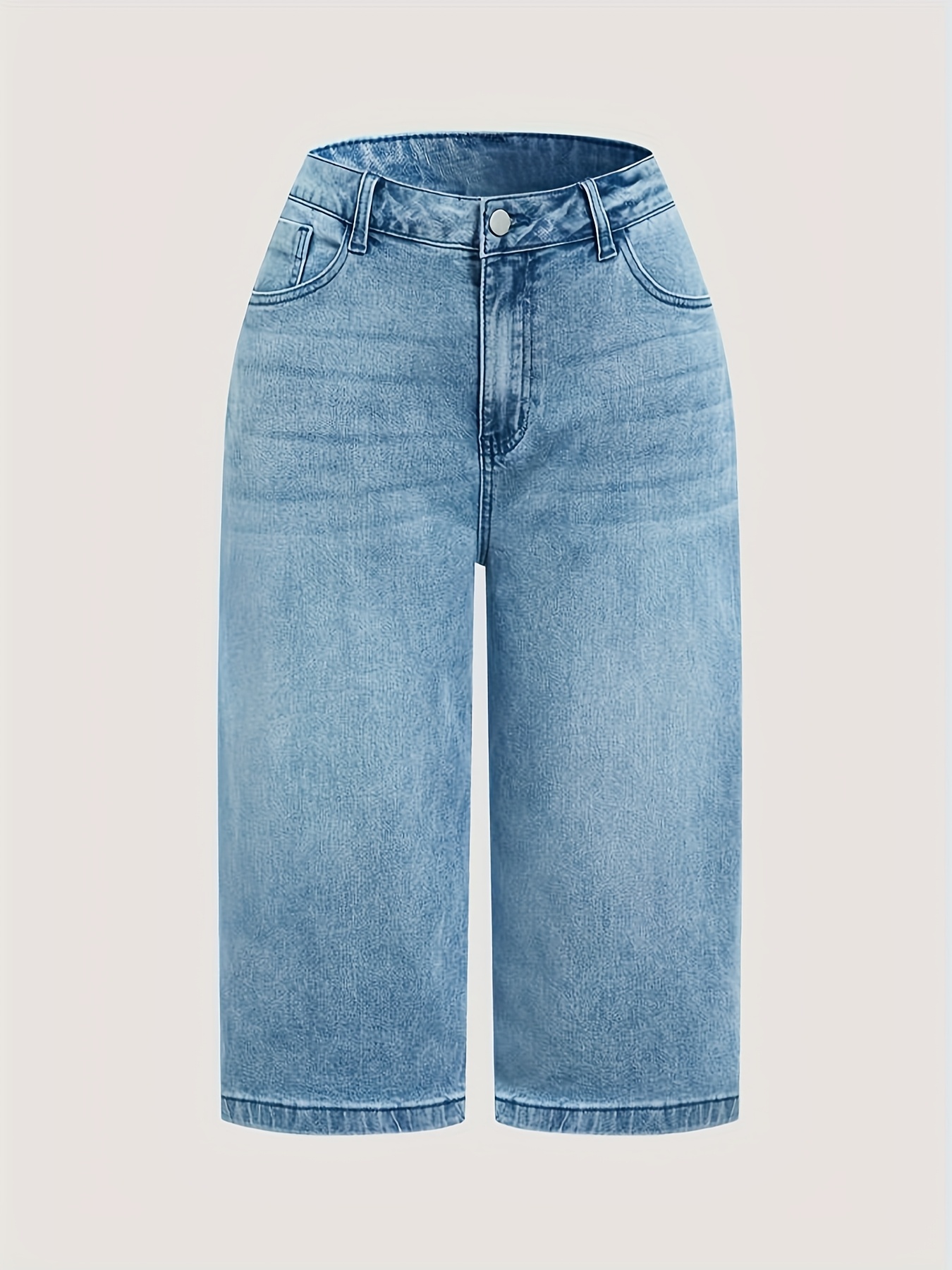 Bermuda Shorts Short Leg Plus Size Jeans Plus Skinny Stretch Multi