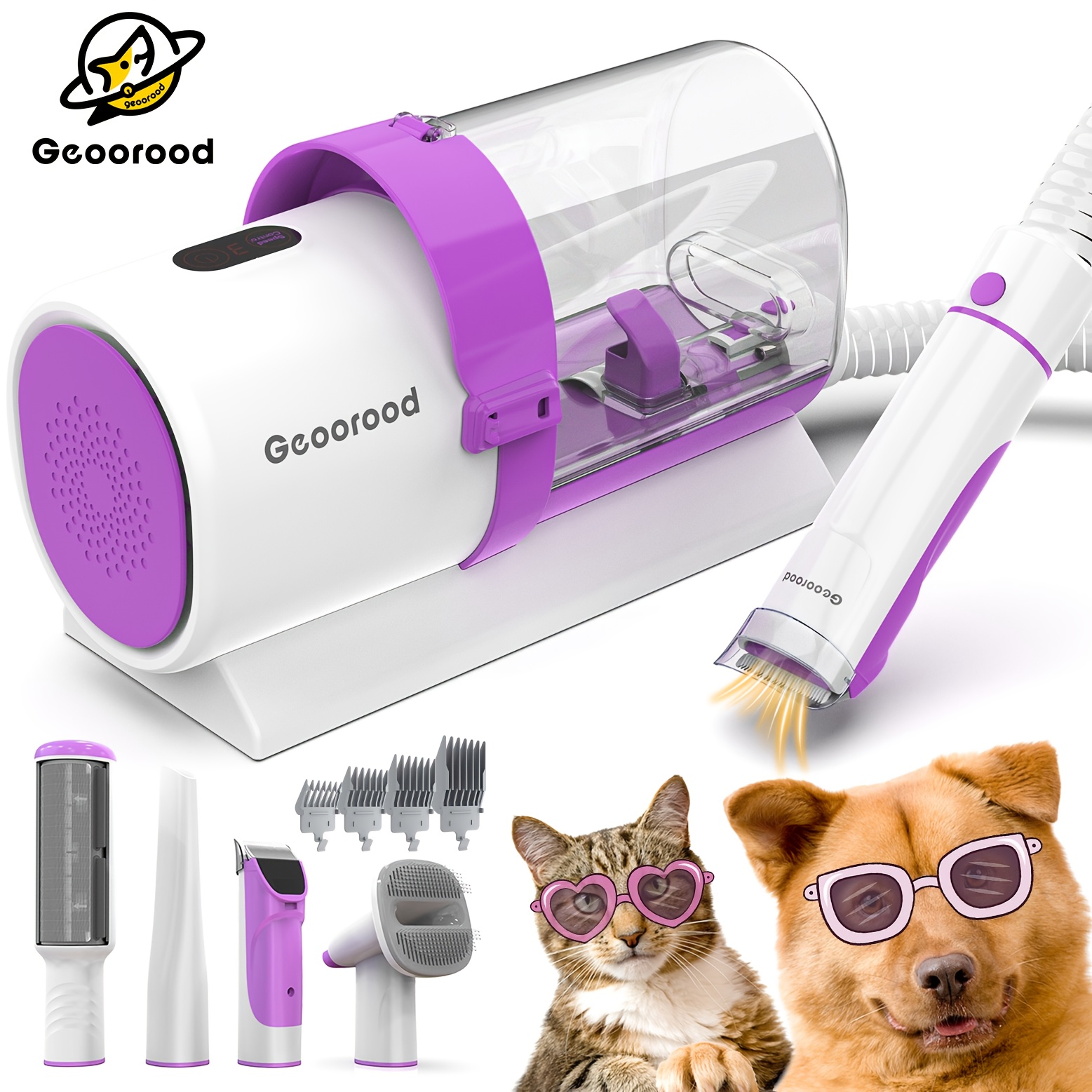TEMU Pet Dog Grooming Vacuum Kit Multifunctional Dog Hair Vacuum With Clippers, 2.5l Large