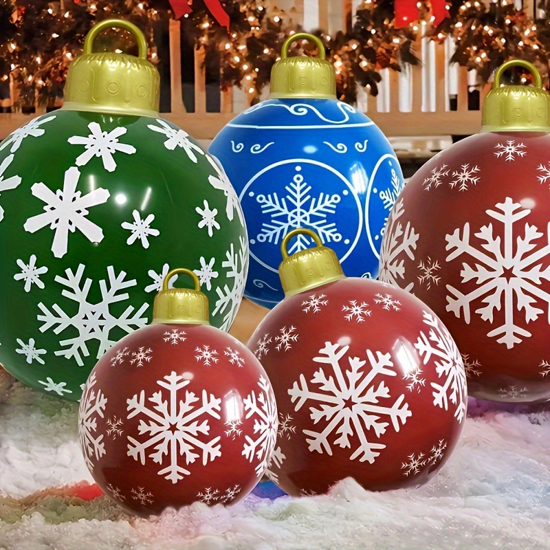 

Boule de Décoration de Jardin Gonflable Géante de Noël de 24 Pouces - Ornement de Décoration Extérieure pour les Fêtes, Facile à Installer, et Réutilisable pour Pelouse, Jardin et Patio