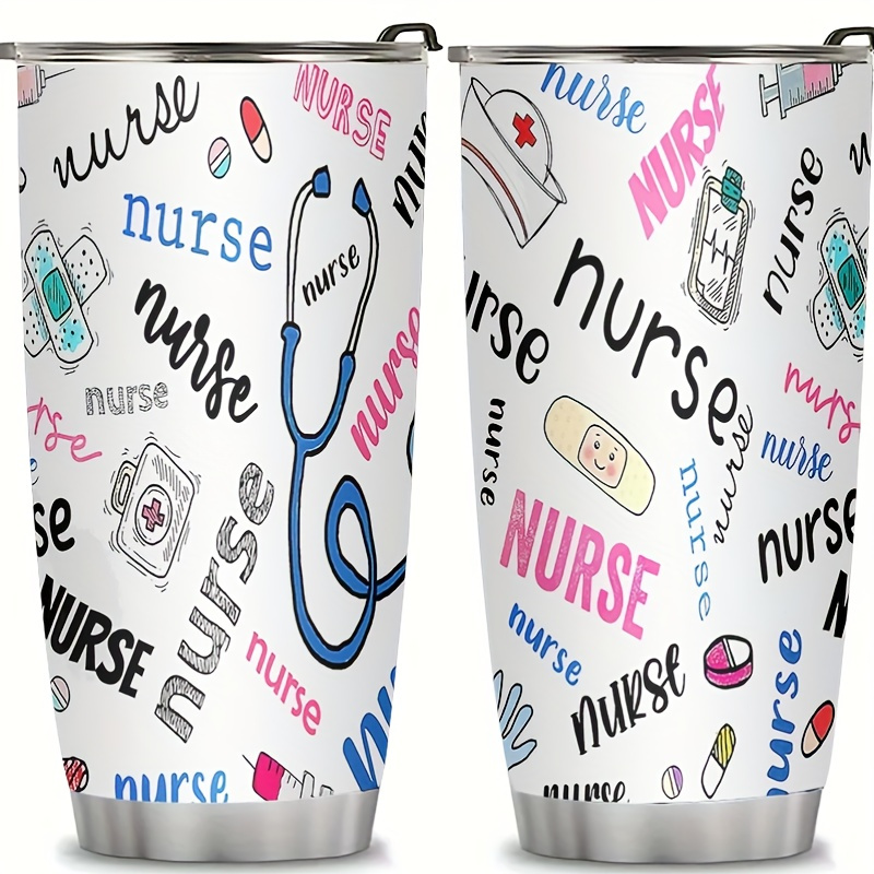 

1pc, 20oz Steel Lid, Nurse- Insulated Mug, 304 , Insulated, Sip , , For Nurses