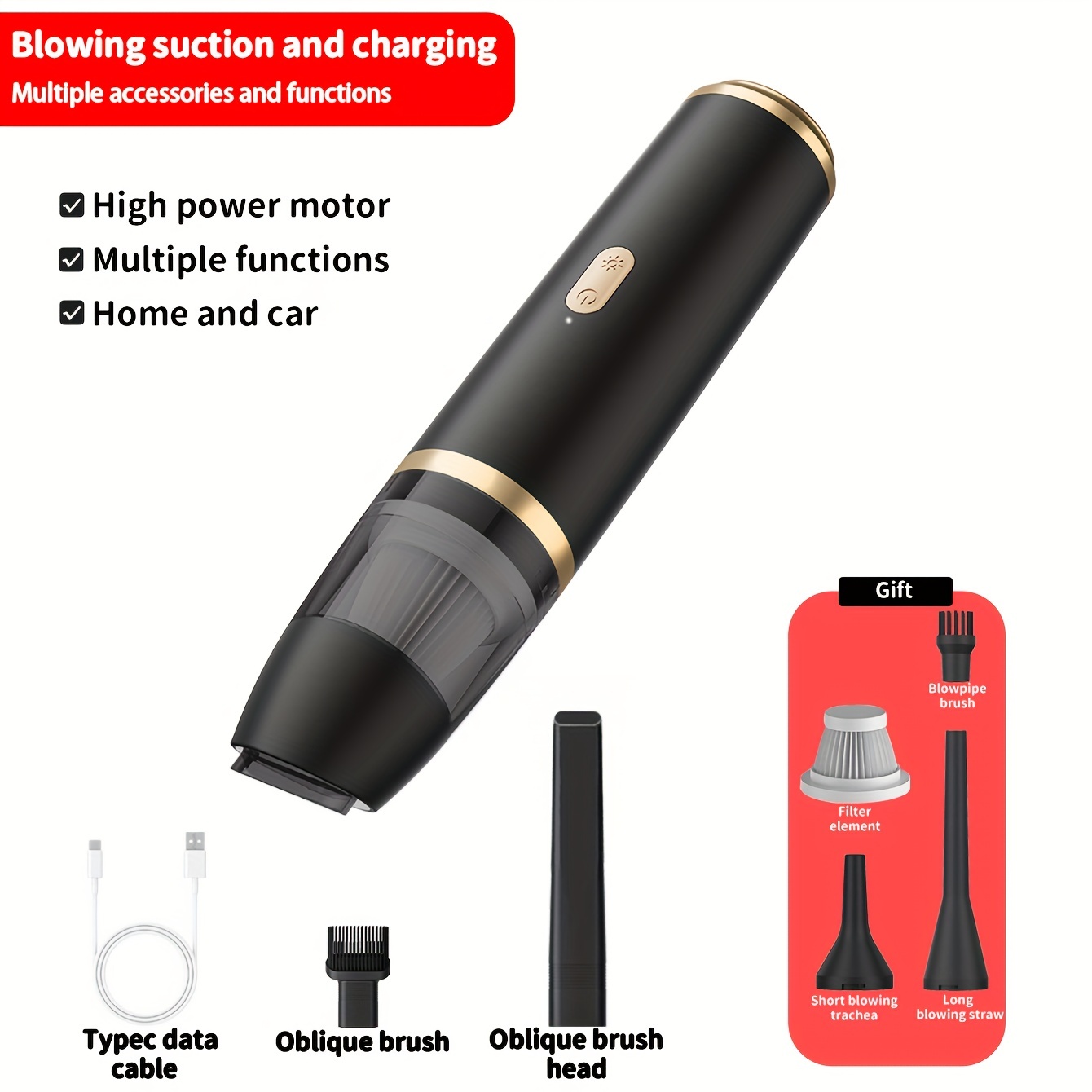 

Cordless, Handheld Vacuum Cleaner, Mini Vacuum Cleaner For Cars/offices/homes