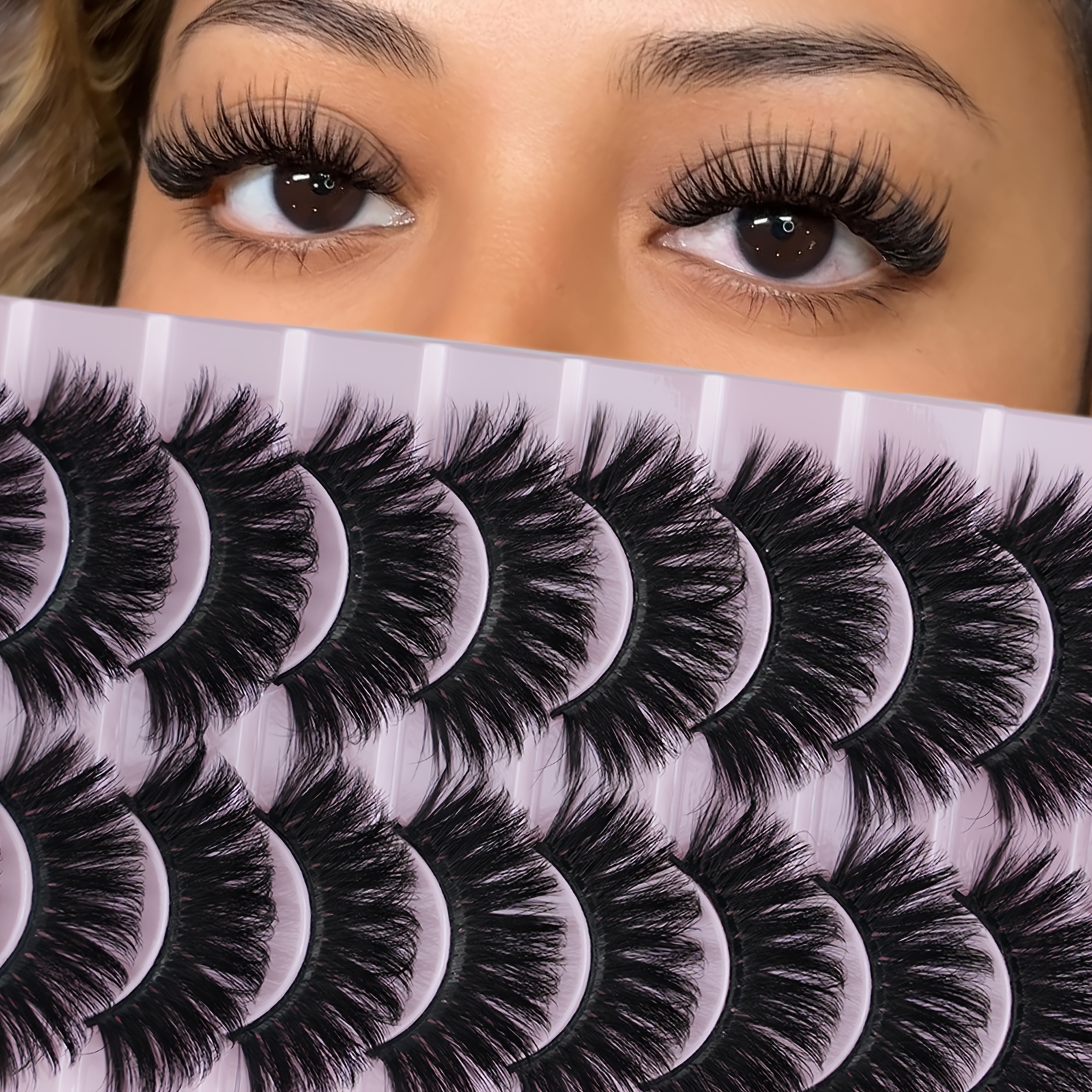 10pairs Thick Curly False Eyelashes 8d Dramatic Fluffy Mink Lashes For Makeup Looks