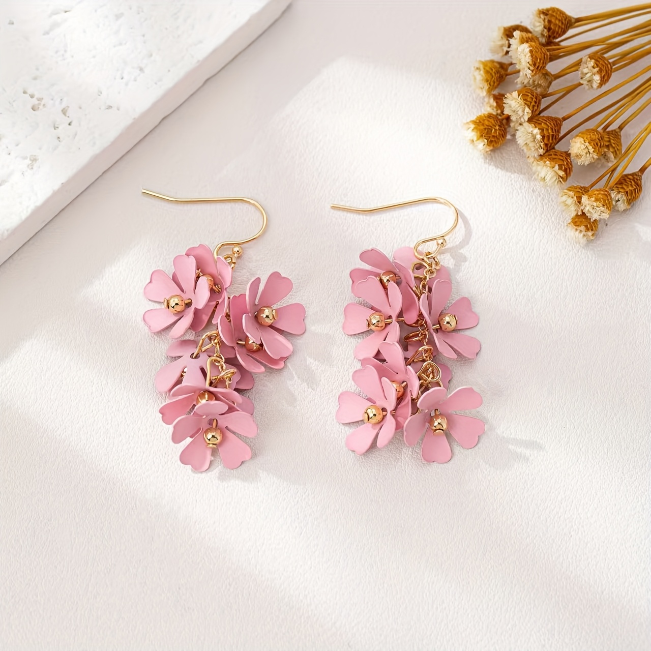 Fancy & Fashion Floral Earring Jackets Paparazzi Earring ~ Fancy-Free Florals - Gold \u2013 Paparazzi Jewelry