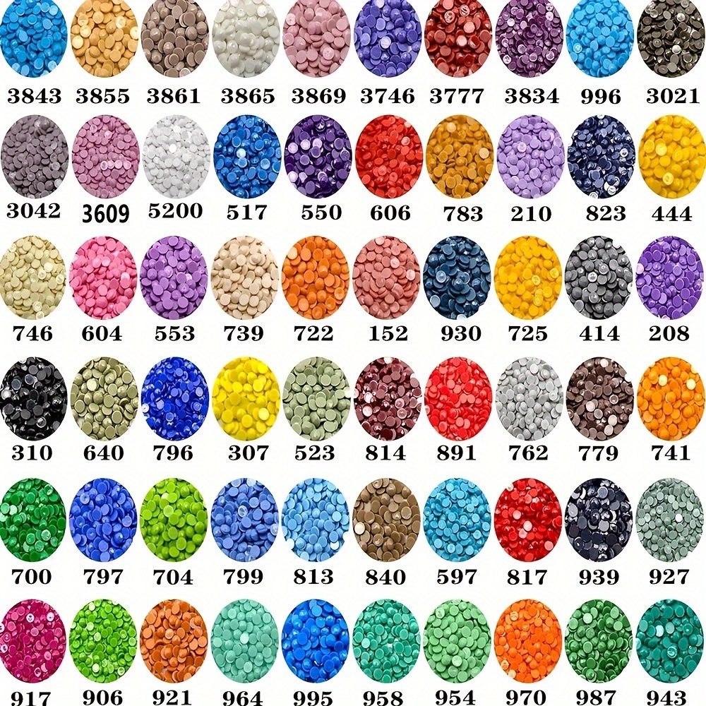 

Kit de Peinture au Diamant 5D - 30,000 Forets Ronds en 60 Couleurs Vibrantes (500pcs ) | Idéal pour Mosaïque DIY, des Ongles & les Décorations Artisanales | Acryliques, .28cm