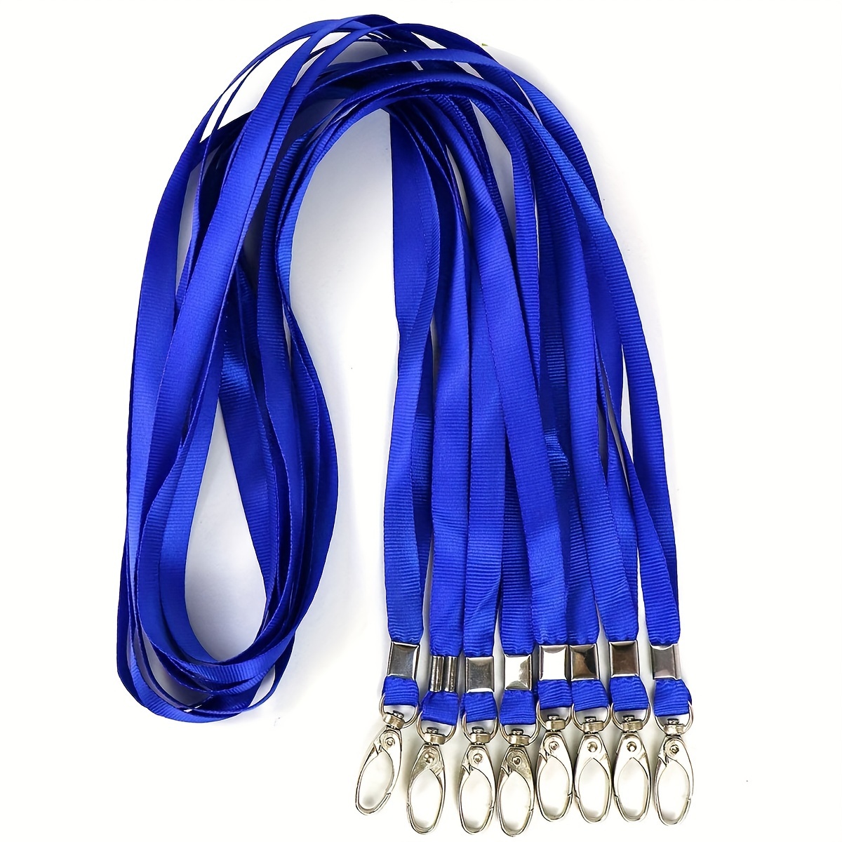 E-shop 2D 10 Stück Blaue Nylon-Lanyards mit Drehhaken für Büro Schule