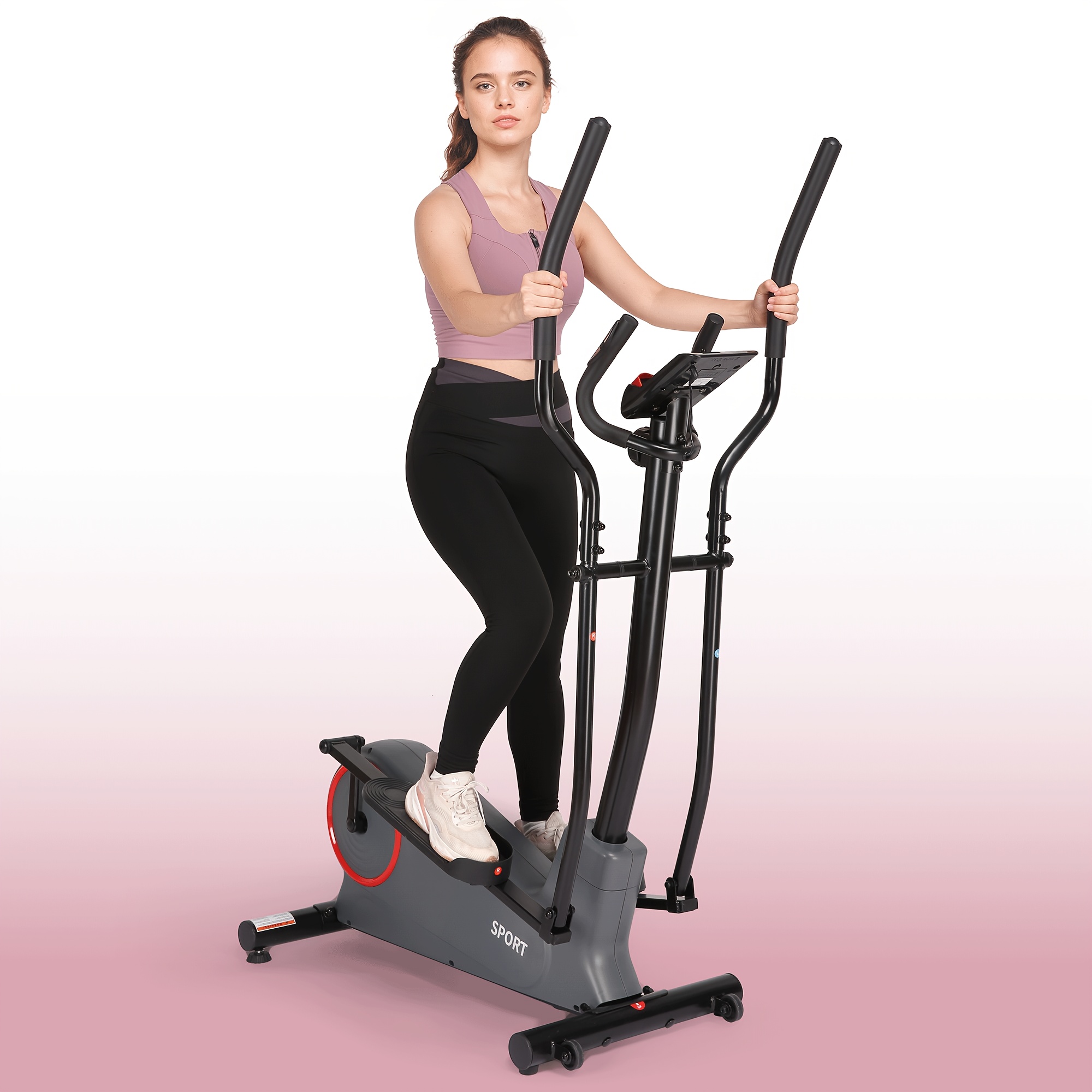 compact elliptical trainer with lcd monitor silent, adjustable