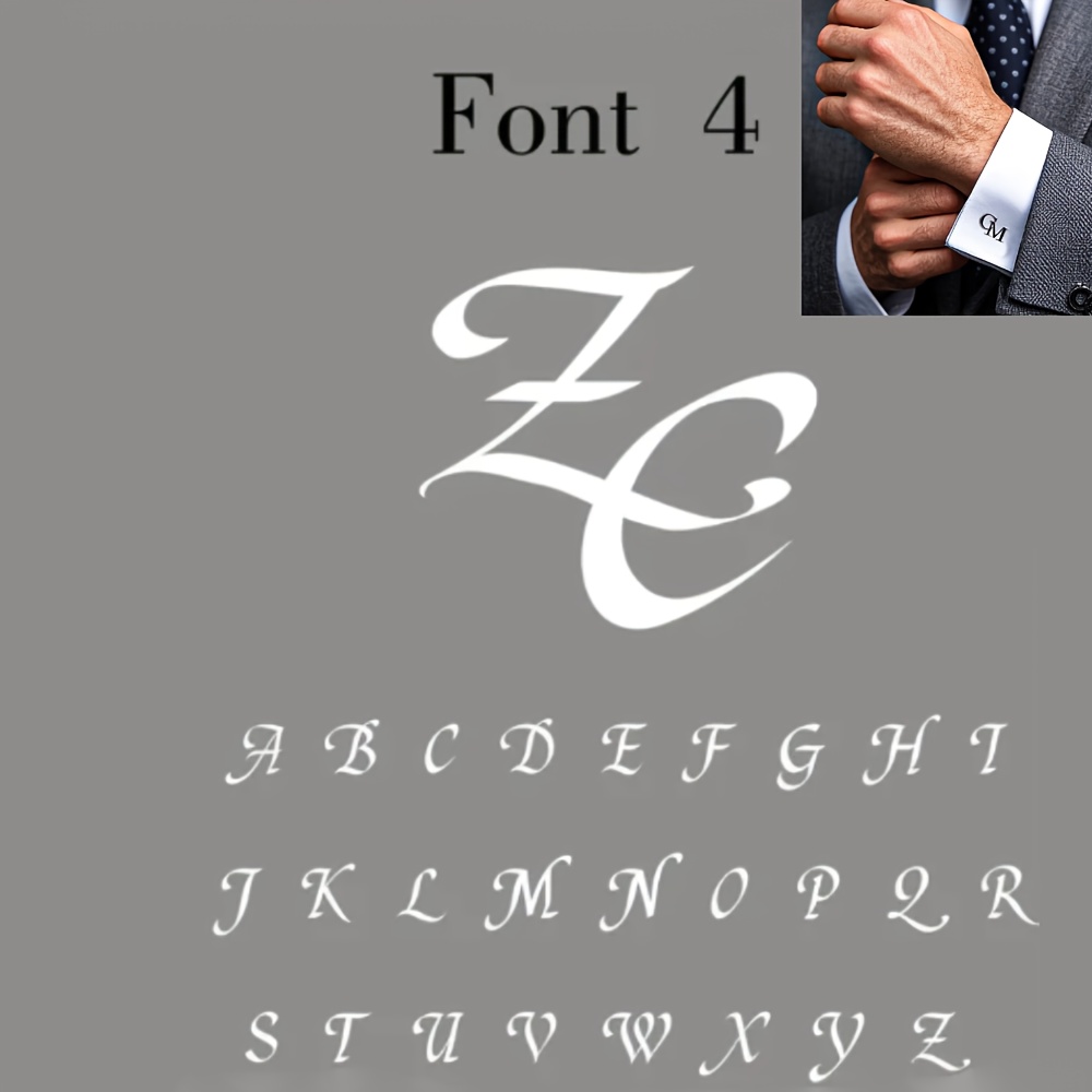 TEMU [customization] Custom Cufflinks - Personalized Initial Engraving, Elegant Men's Jewelry, Unique Gift For Him, Father's Day Or Birthday Present