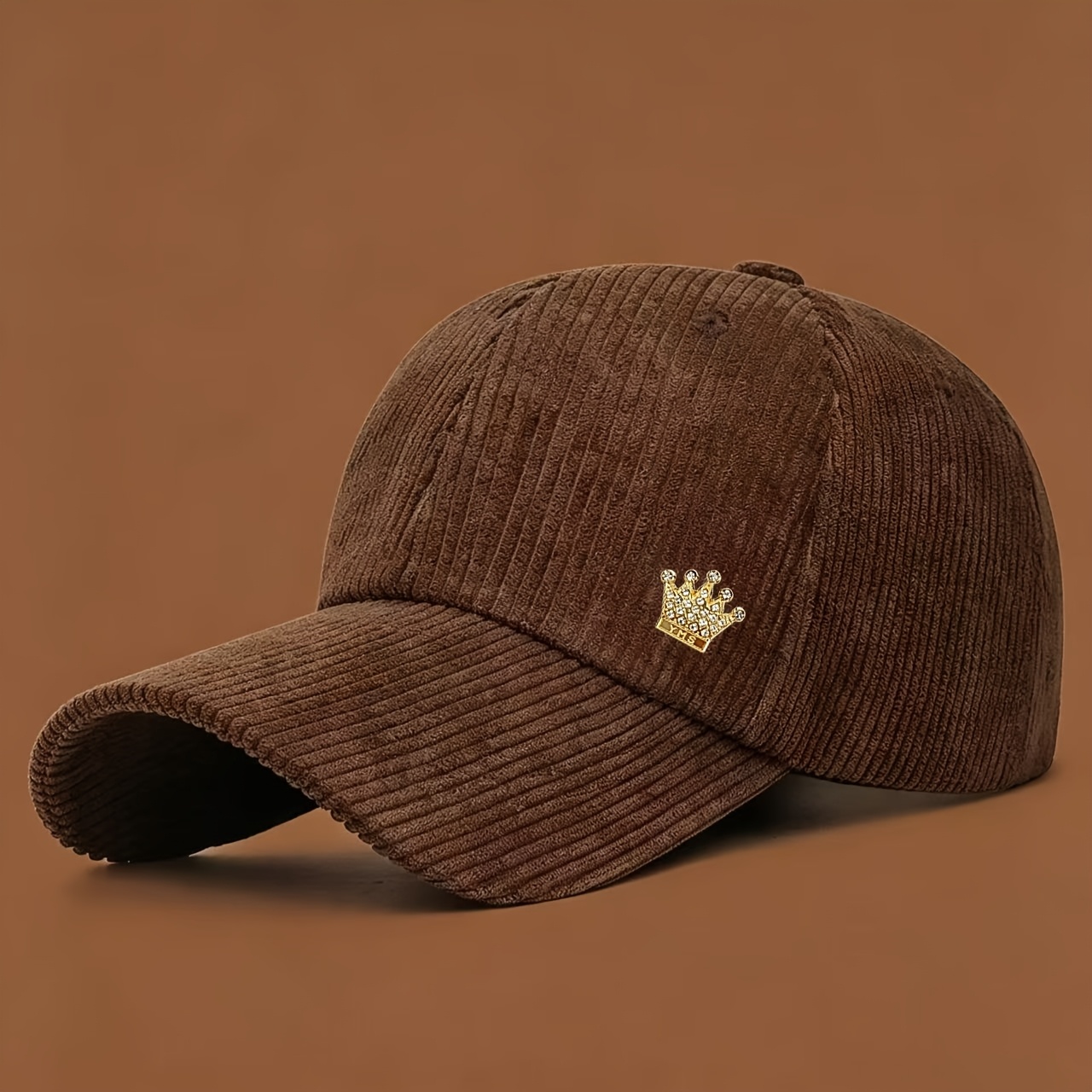 TEMU 1pc Retro Corduroy Baseball Cap Unisex Adjustable Dad Hat, Soft Corduroy Fabric, Fits Head Sizes, Perfect For Shopping, Outdoors, Beach Trips,