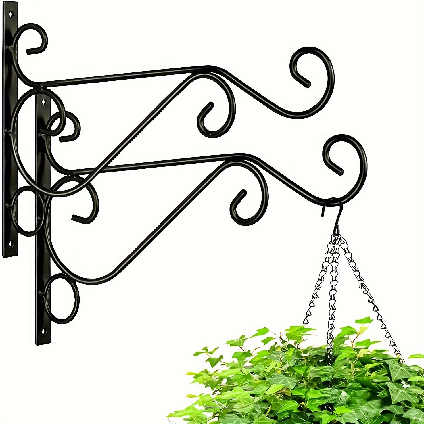 

Multifunctional Wall Plant Bracket Wall Hanging Basket Iron Decoration Flower Pot Bird Feeder Lantern Wind Chime Hook