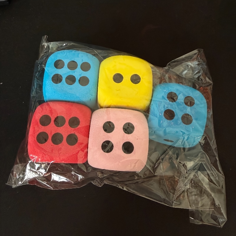 5pcs Set Of Large Eva Soft Foam Dice In Random Colors - Extra-large, Safe, Non-toxic Polyurethane Foam Dice With - Perfect For Parties