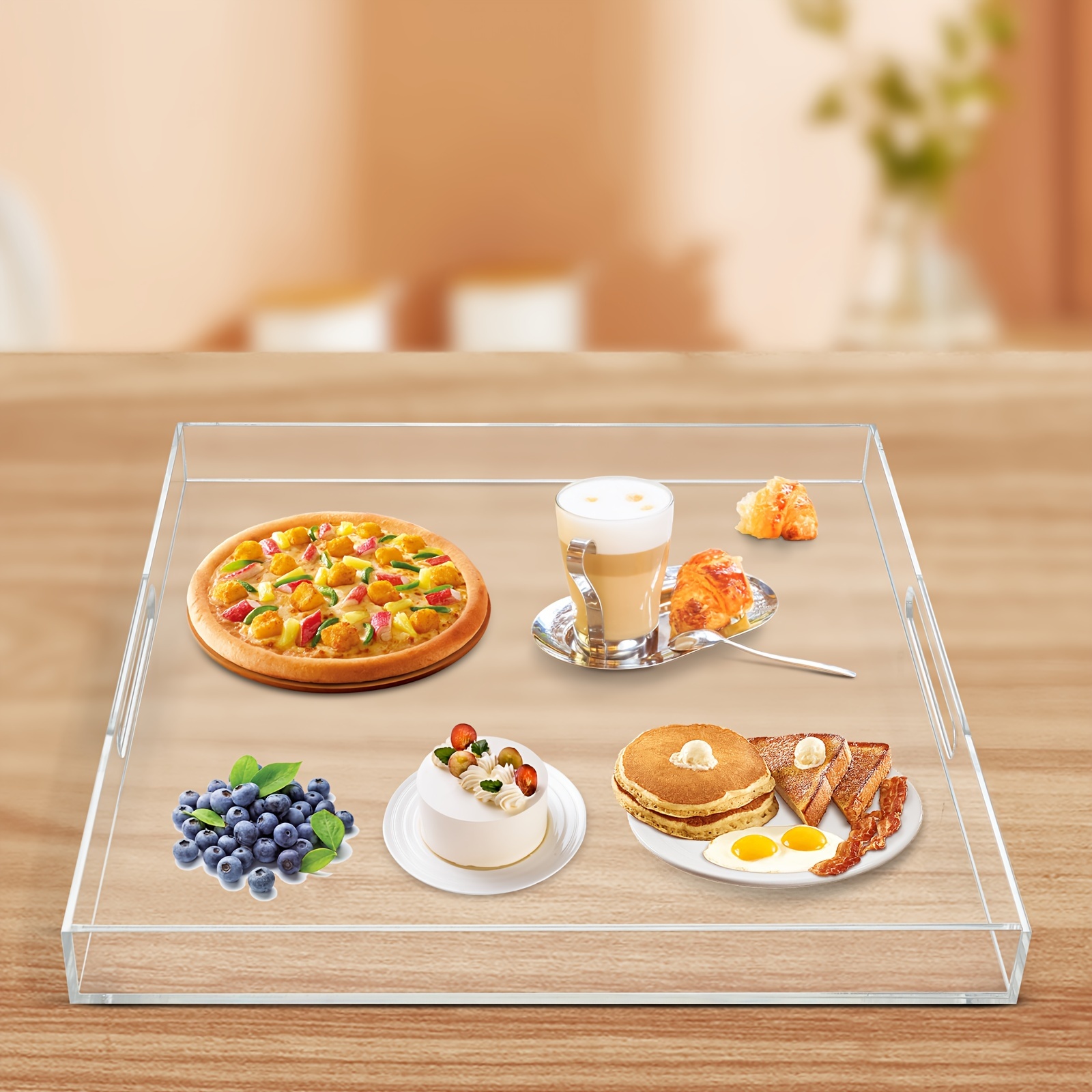 oversize food tray clear extra large acrylic serving tray Temu