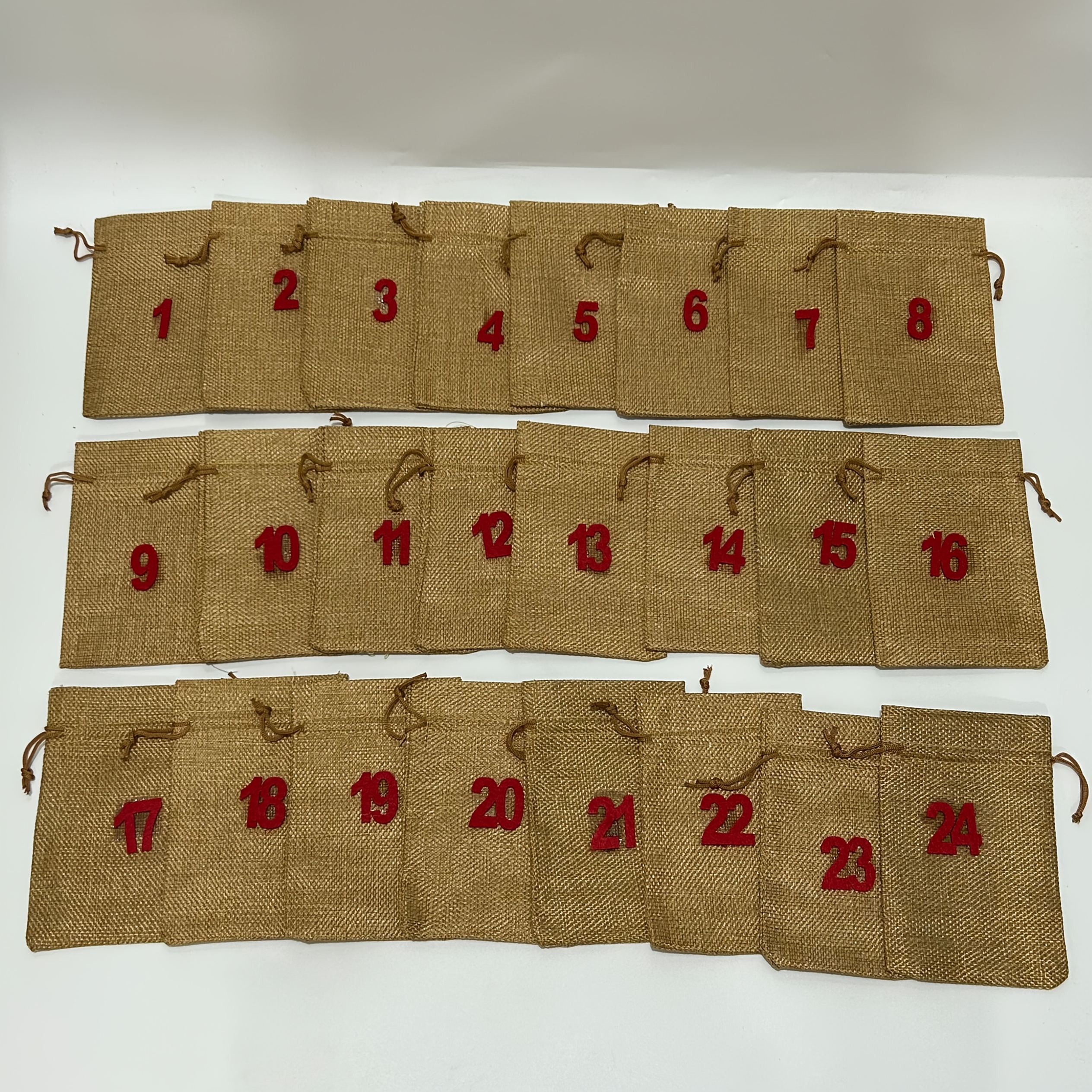 Gift For Her/him 24 Digital Bags. Drawstring Bags Have Numbers From 1 To 24. Are Made Of 100% Imitated Linen Bags, Imitated Linen Drawstring Bags, Suitable For Christmas Gift Wrapping, Sachets, Etc