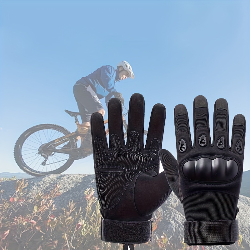 

1pair, Premium Cool Classic Hard Shells Gloves, Anti-slip Full Finger Gloves, 3 Sizes, For Outdoor Sports Cycling Training Fitness