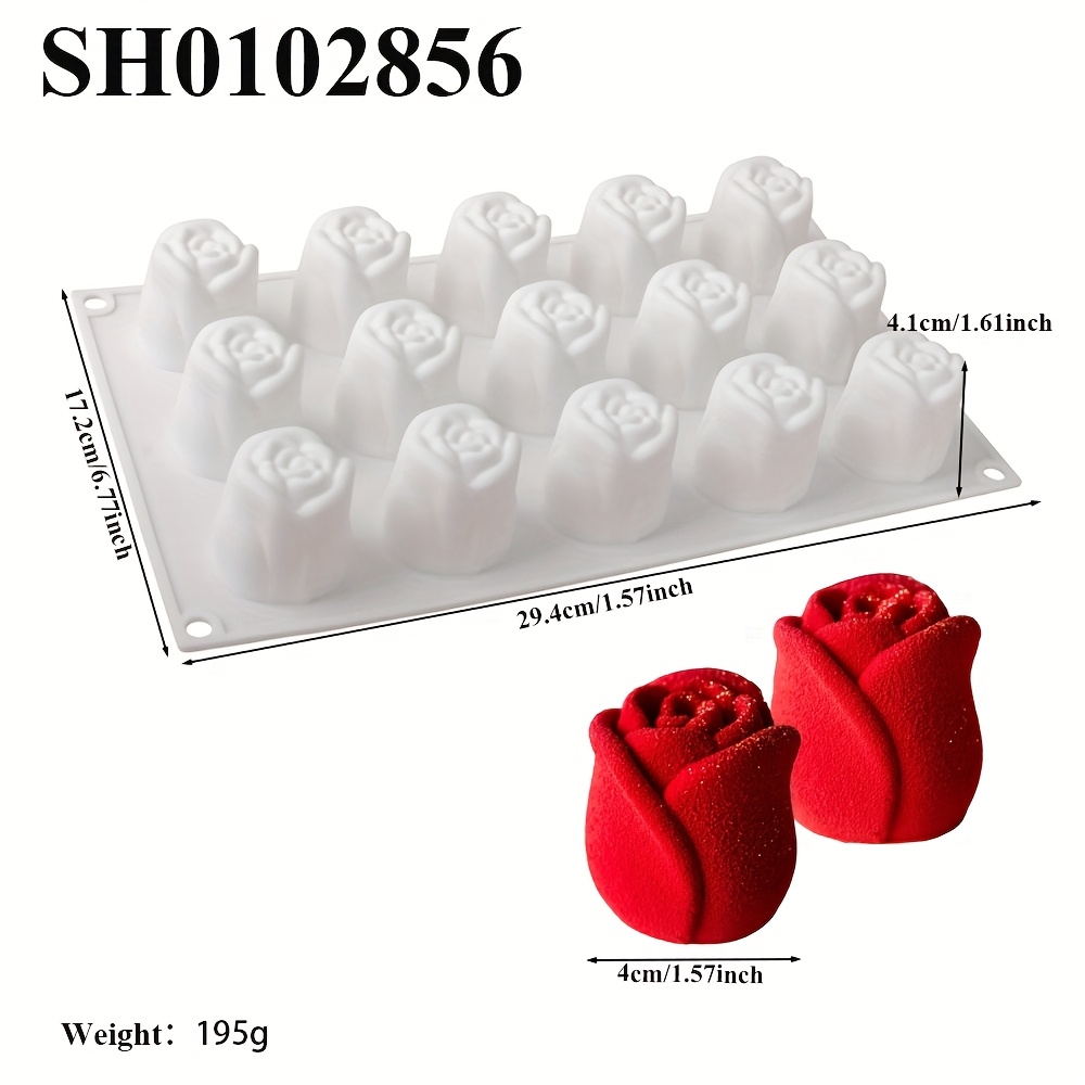 1pc 15-rose Silicone Mold, Perfect For Mousse, Pudding, Chocolate, Jelly, Easily Create Exquisite Desserts And Romantic Vibes To Baking